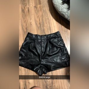 SHEIN leather shorts